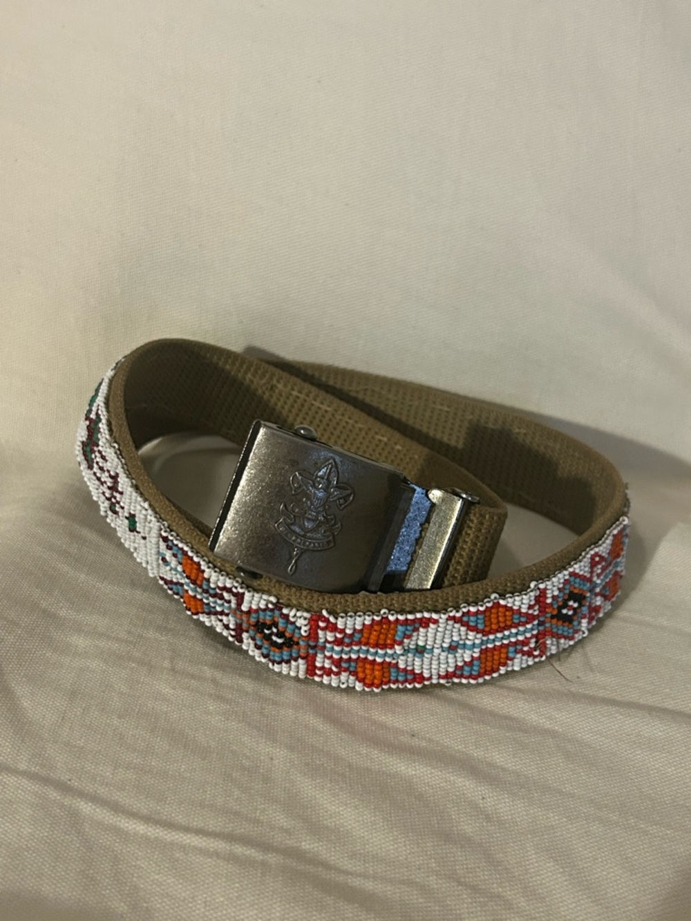 Vintae 1930s Boy Scouts Native american Beaded Belt Size 34